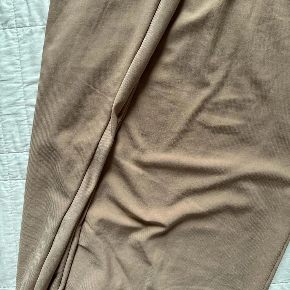 NY Collection neutral beige maxi skirt womens L layering minimalist stretchy - Picture 8 of 8